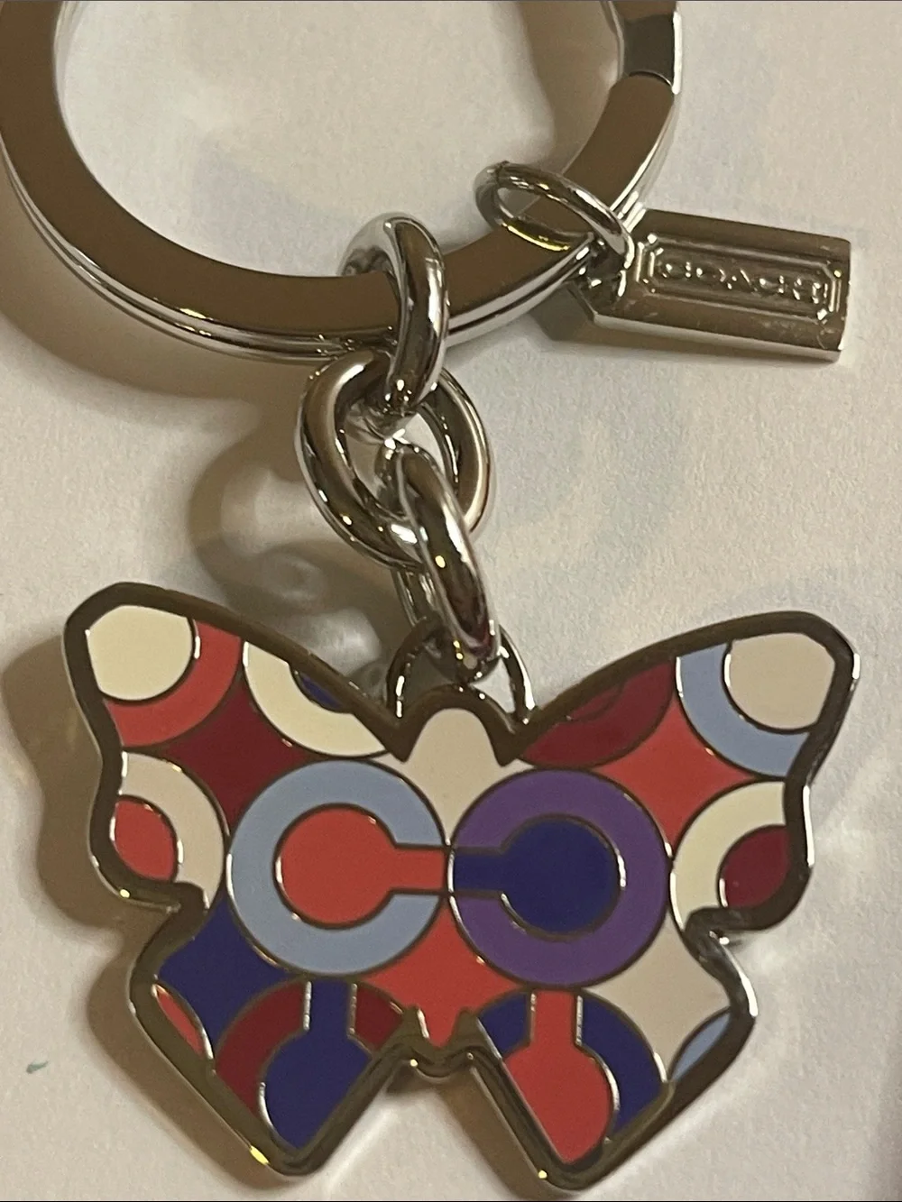 Coach Butterfly C Pattern Keychain and Coach Pen